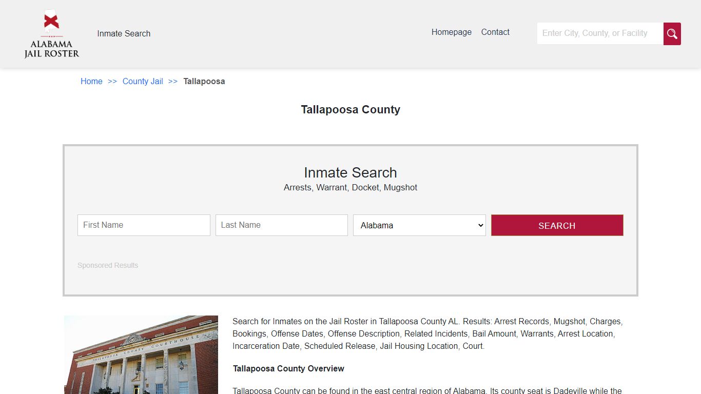 Tallapoosa County | Alabama Jail Inmate Search